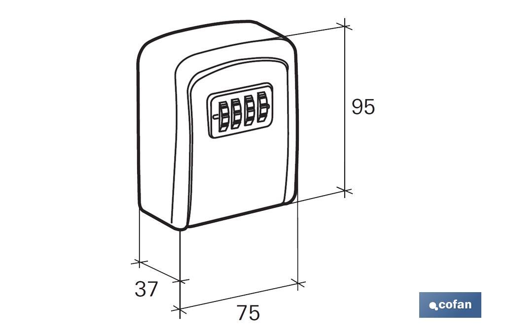 Caja de seguridad para llaves | Combinación de 4 dígitos modificable - Cofan