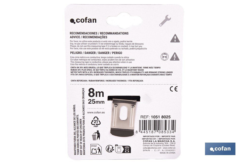 Fita métrica anti-deslizante - Cofan
