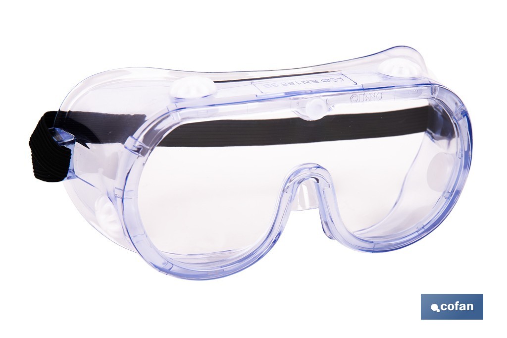 Anti-fog safety goggles | Comfortable and lightweight goggles | Adjustable headband - Cofan