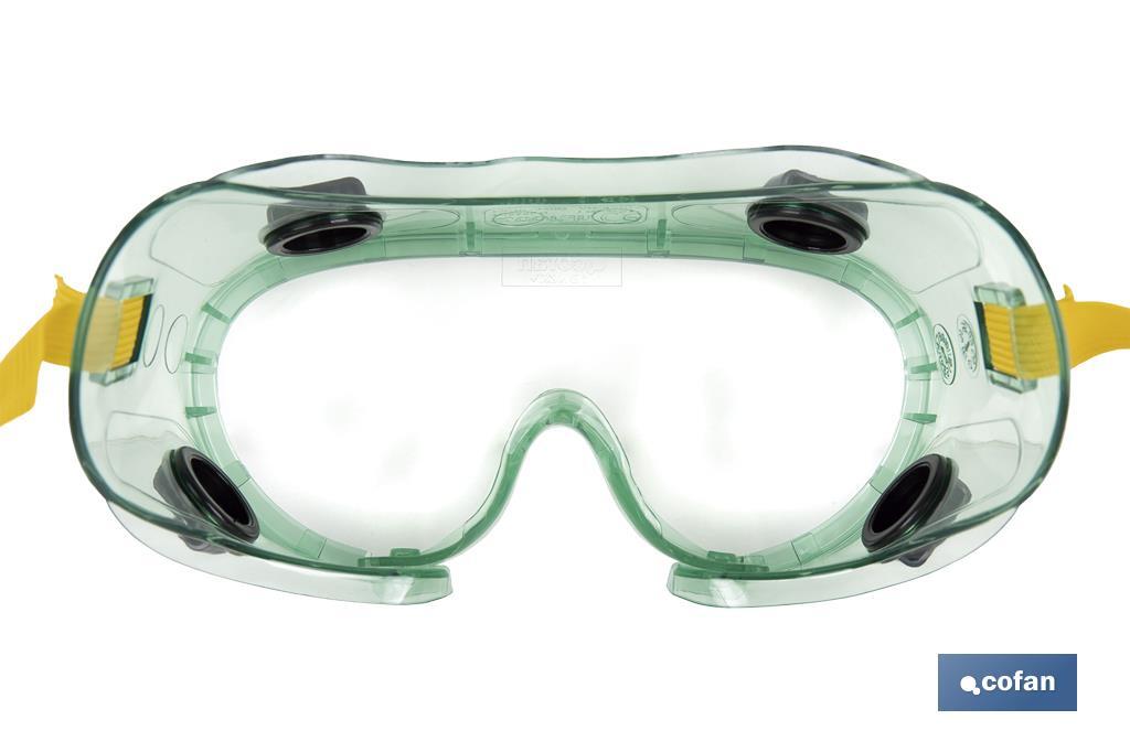 Anti-fog safety goggles | Comfortable and lightweight goggles | Adjustable headband - Cofan