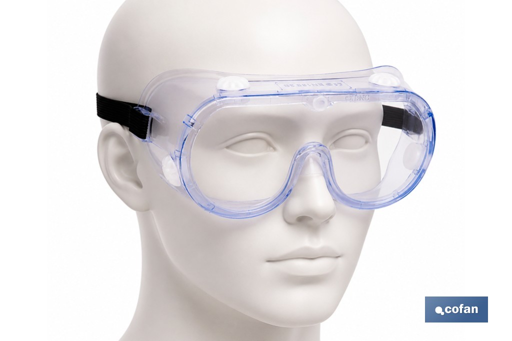 Anti-fog safety goggles | Comfortable and lightweight goggles | Adjustable headband - Cofan