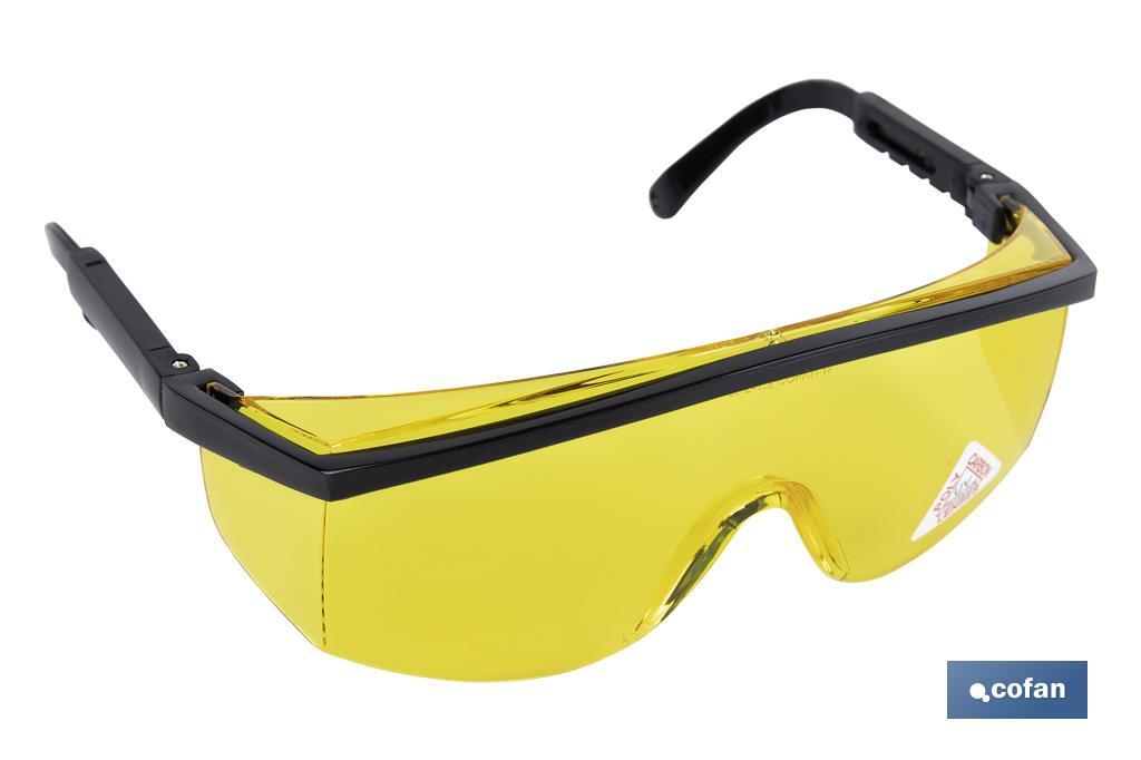 Óculos de segurança I Lente Cor amarelo I Protecção UV I EN 166 - Cofan