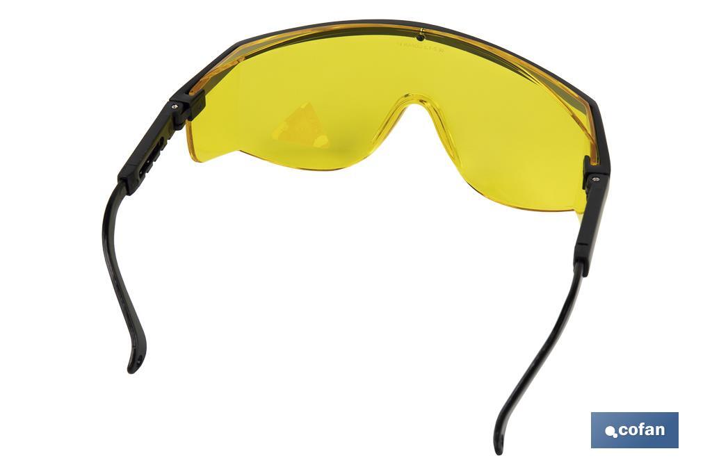 Lunettes de sécurité | Verre couleur jaune | Protection UV | EN 166 : 2001 - Cofan