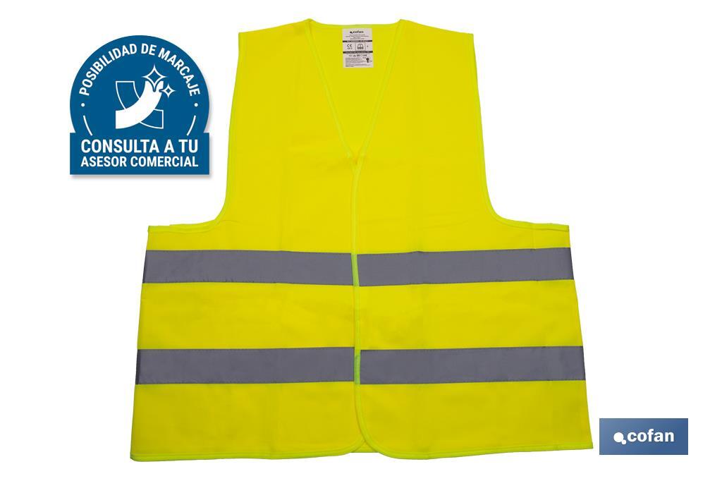 High visibility vest | Yellow | Size: XXL | EN ISO 20471 | CAT. III - Cofan