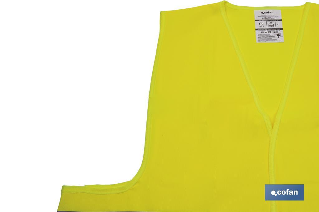 Chaleco reflectante | Color Amarillo | Talla XXL | EN ISO 20471 | Categoría II - Cofan