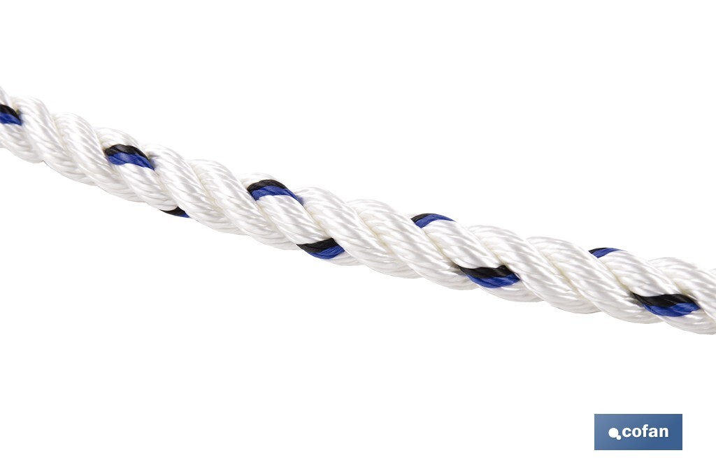 Harness safety rope | Size: 1.5m | Ø12mm | Supplied with buckles and thimbles - Cofan