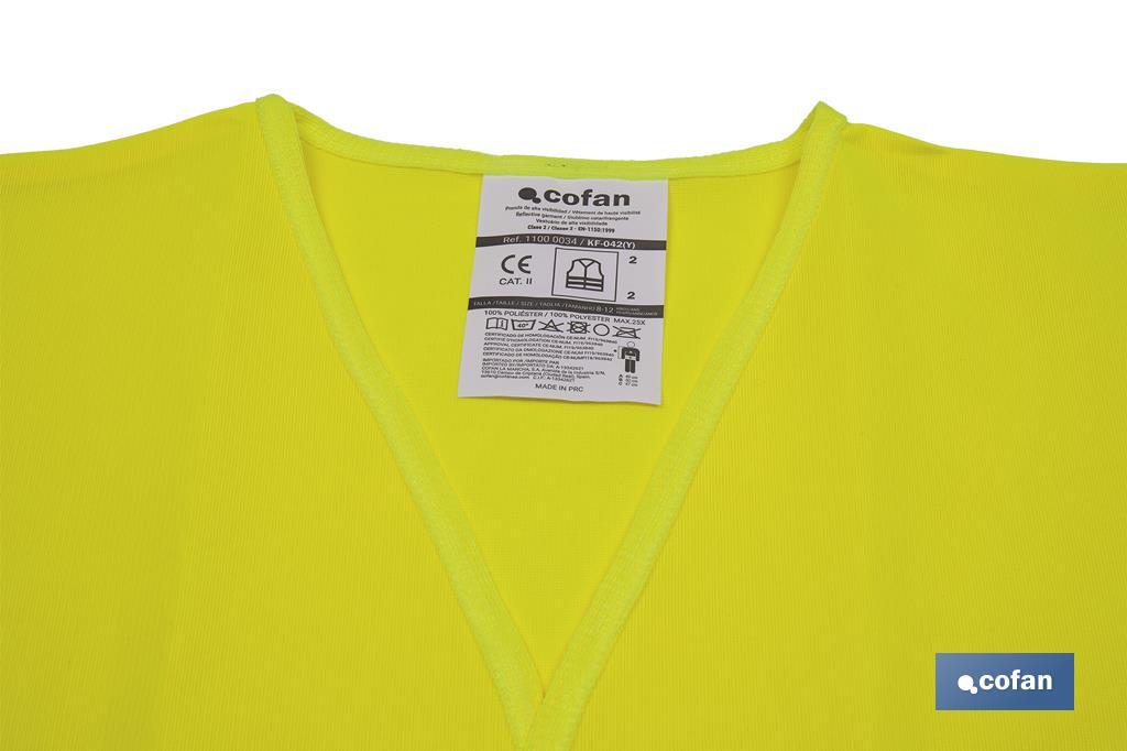 Gilet réfléchissant | Couleur jaune | Taille enfants | EN ISO 20471 | Catégorie III - Cofan