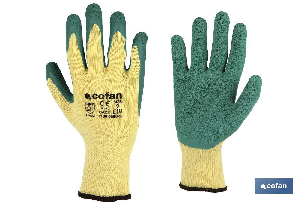 Guantes de tela y palma de látex | Adherencia correcta y resistentes | Ideales para trabajos manuales | Cómodos y adaptables - Cofan