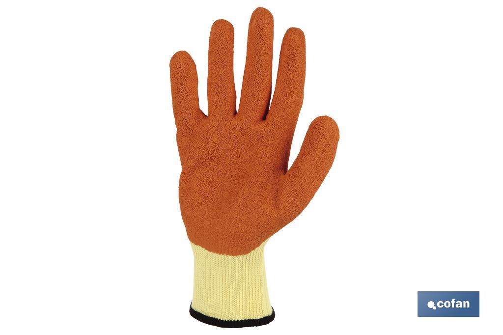 Canvas glove with latex palm | Correct adhesion and tough gloves | Ideal for manual tasks | Comfortable and adjustable gloves - Cofan