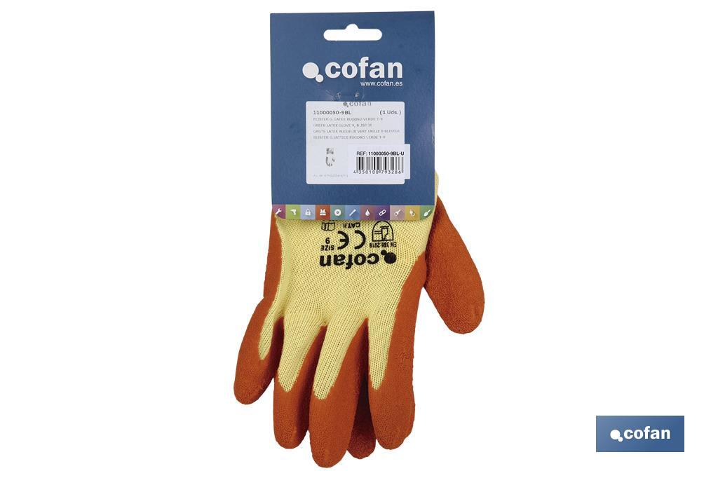 Guantes de tela y palma de látex | Adherencia correcta y resistentes | Ideales para trabajos manuales | Cómodos y adaptables - Cofan