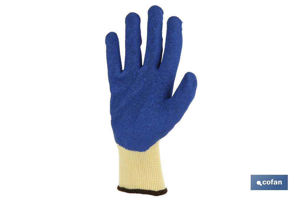 Canvas glove with latex palm | Correct adhesion and tough gloves | Ideal for manual tasks | Comfortable and adjustable gloves - Cofan