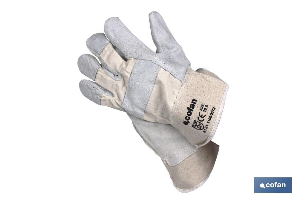 Split leather work gloves | Special for loading and unloading goods | Industrial design and tough gloves - Cofan