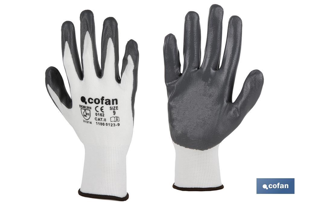 100% polyester gloves | Impregnated glove for added safety | Flexible gloves | Comfort and protection | Seamless gloves - Cofan