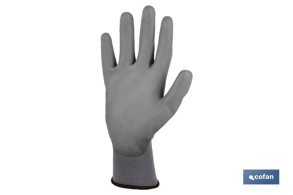 Guantes 100 % de poliéster | Impregnados para mayor seguridad | Flexibles | Protección y confort | Sin costuras - Cofan