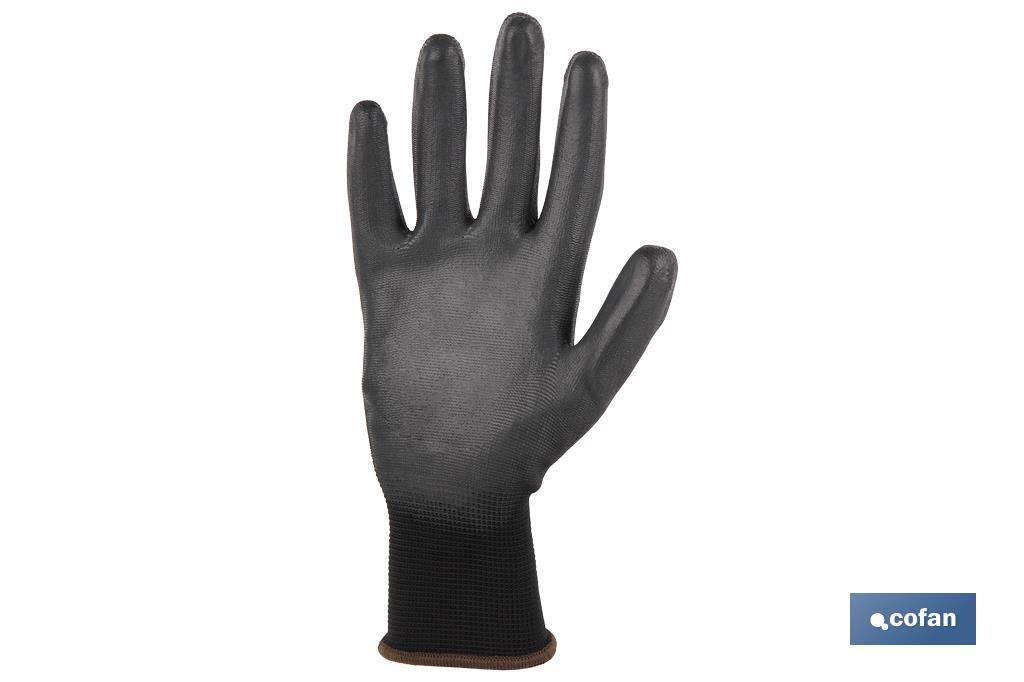 Gants 100 % en polyester | Imprégnés pour une plus grande sécurité | Flexibles | Protection et confort | Sans coutures - Cofan