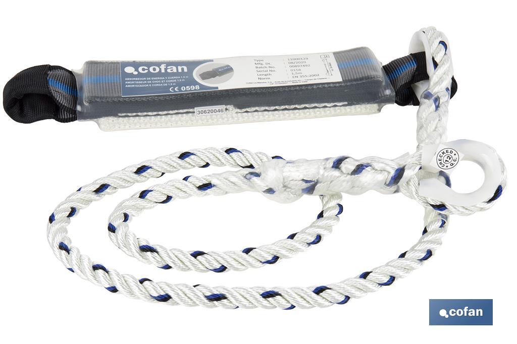 Absorbedor de Energía | Con Cuerda de Seguridad de 1,5 m | Color Blanco - Cofan