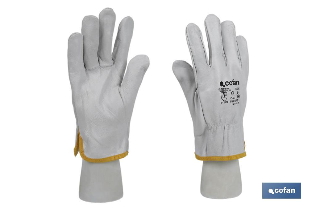 Guantes estilo conductor de piel de cabrito | Perfecta adaptación y tacto excelente | Protegen y aseguran las manos - Cofan