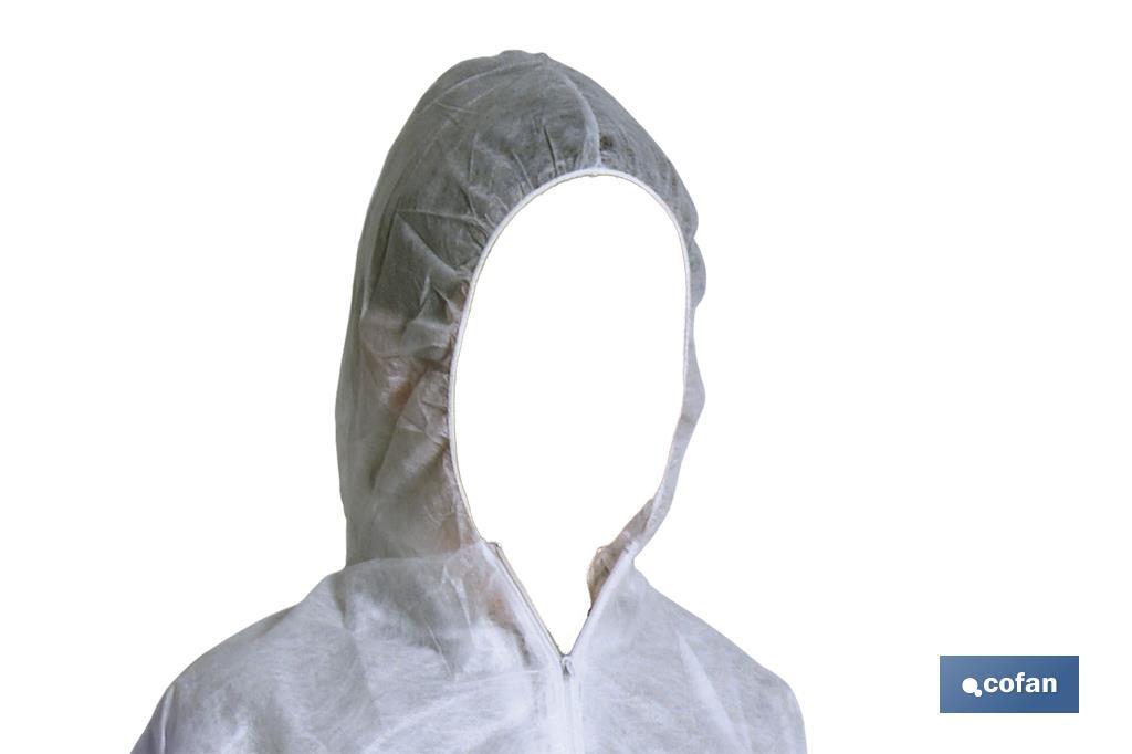 Safety coverall | White | Disposable coverall | Polypropylene | Available in various sizes - Cofan