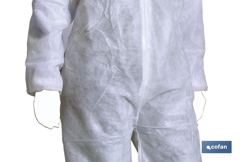 Safety coverall | White | Disposable coverall | Polypropylene | Available in various sizes - Cofan