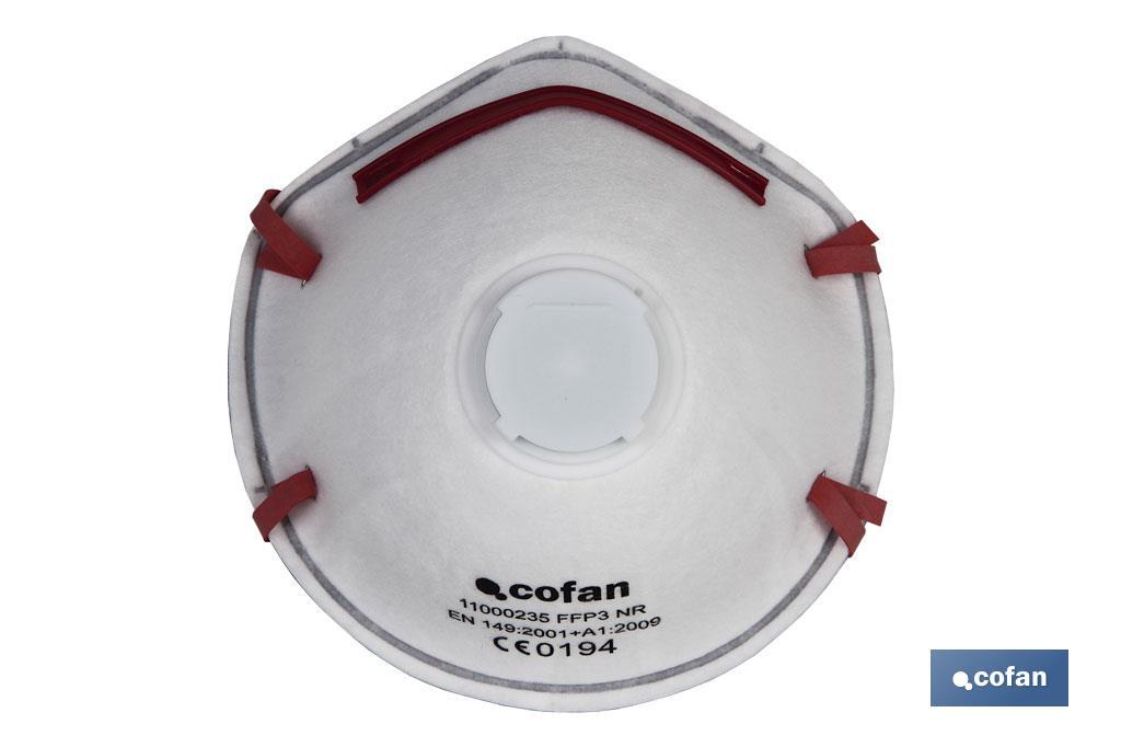 Masque FFP3 NR | Avec valve extra confort | Protection auto-filtrante | Pack de 10 unités - Cofan