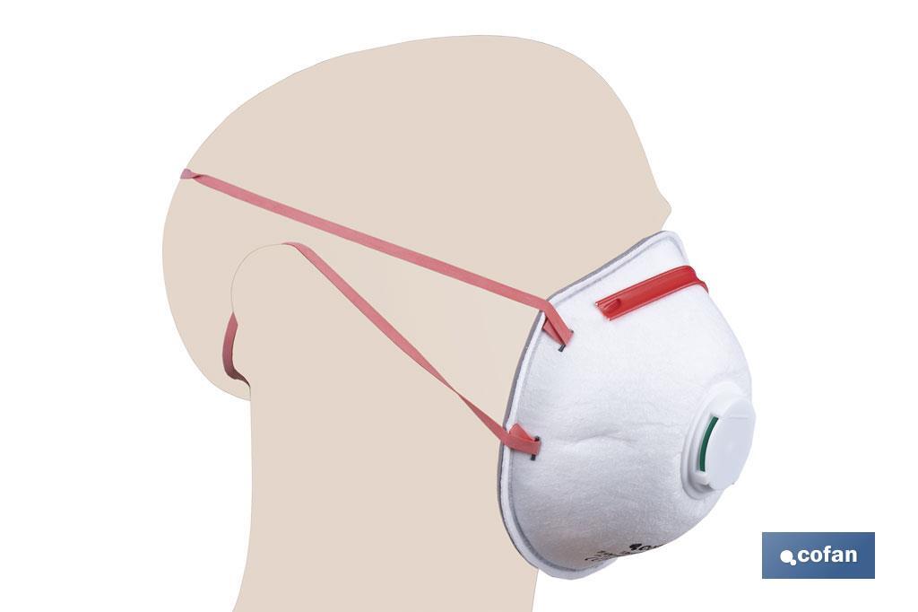 Masque FFP3 NR | Avec valve extra confort | Protection auto-filtrante | Pack de 10 unités - Cofan