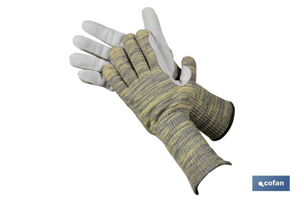 35cm Cut-resistant gloves with reinforcement | Kevlar and Twaron thread | Great cut resistance | Comfortable and durable gloves - Cofan