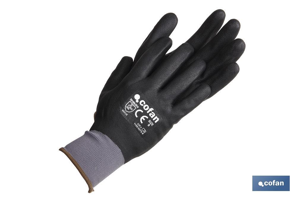 100% nitrile-coated gloves | Ideal for automotive, construction industries and oil handling | Comfortable and safe gloves - Cofan