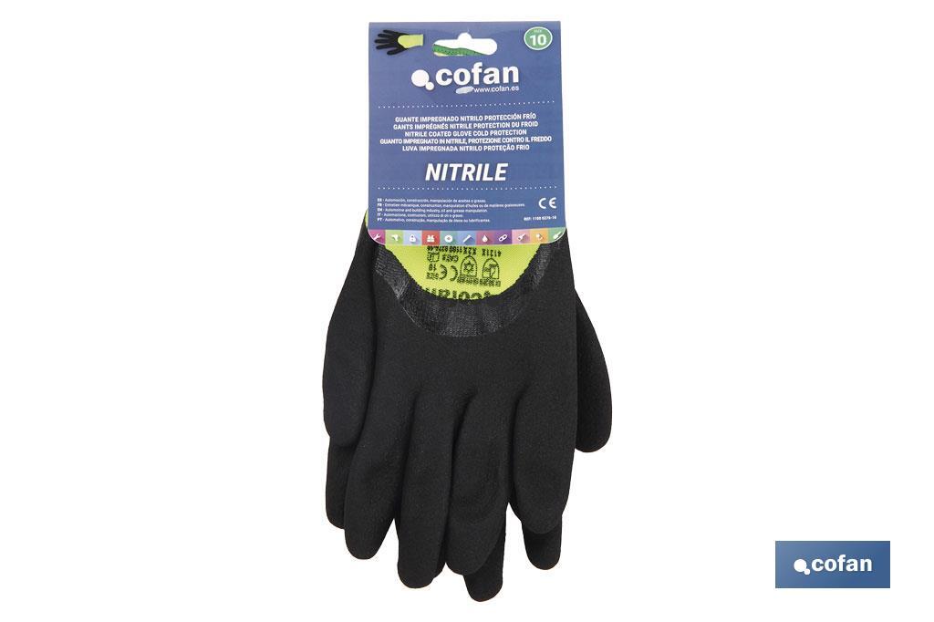 Guantes impregnados en nitrilo con espuma protectora contra el frío | Ideales para actividades a baja temperatura - Cofan