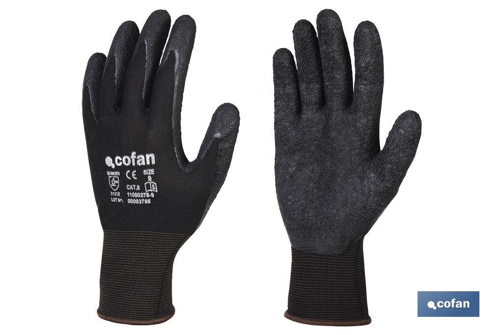 Gloves with polyester support | Latex-coated gloves | Suitable for multiple processes | Safe and comfortable gloves - Cofan