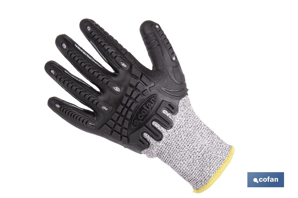 Guantes de protección anticorte y antiimpacto | Protección 360° TPE | Protección anticorte nivel C | EN 388 4X42C – EN 21420 | Disponible desde la talla 8 hasta la 10 - Cofan