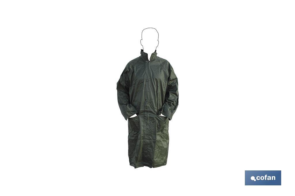 Casaco de Chuva | Cor Verde | Fabricado em Poliéster e PVC | Costuras Seladas a Quente - Cofan