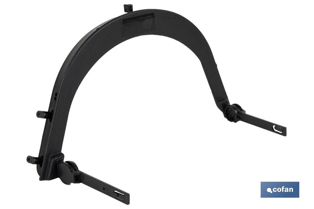 Soporte de malla protectora para casco de obra | Medidas del soporte: 24 x 17 x 2 cm | Soporte universal - Cofan