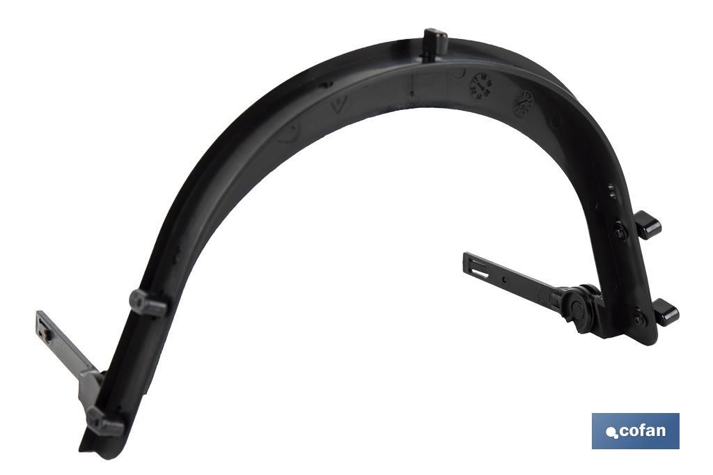 Soporte de malla protectora para casco de obra | Medidas del soporte: 24 x 17 x 2 cm | Soporte universal - Cofan