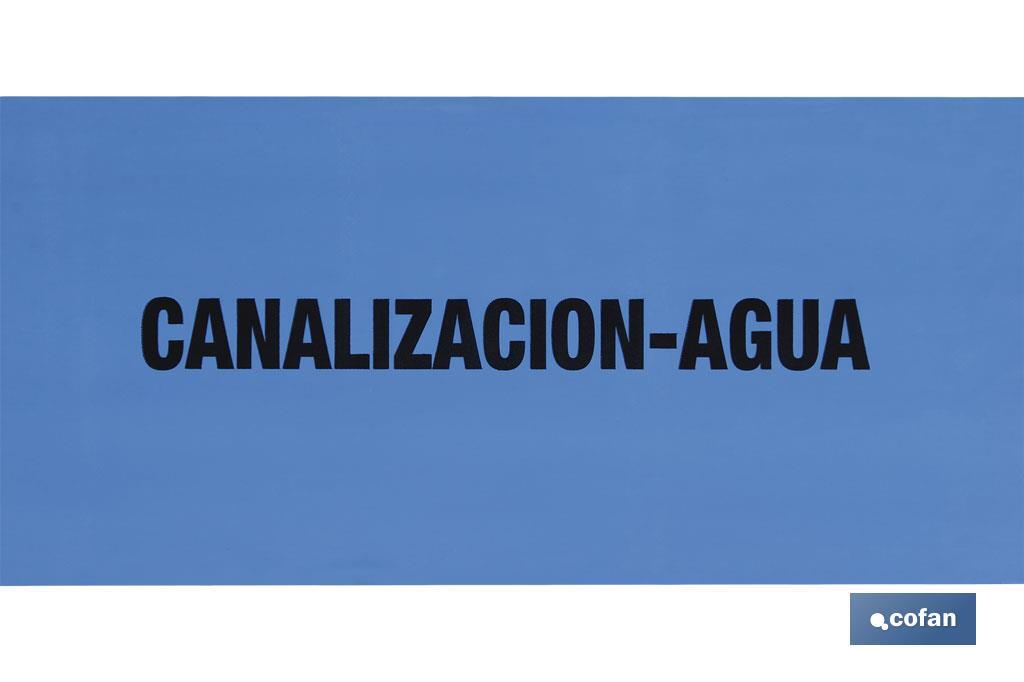 Cinta Balizamiento "CANALIZACIÓN AGUA" - Cofan