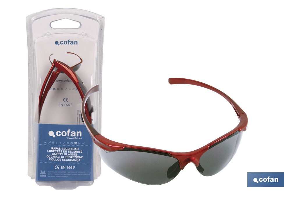 Blister de lunettes de sécurité anatomique | Verres de protection contre les rayons UV | Très légères pour un usage intensif - Cofan