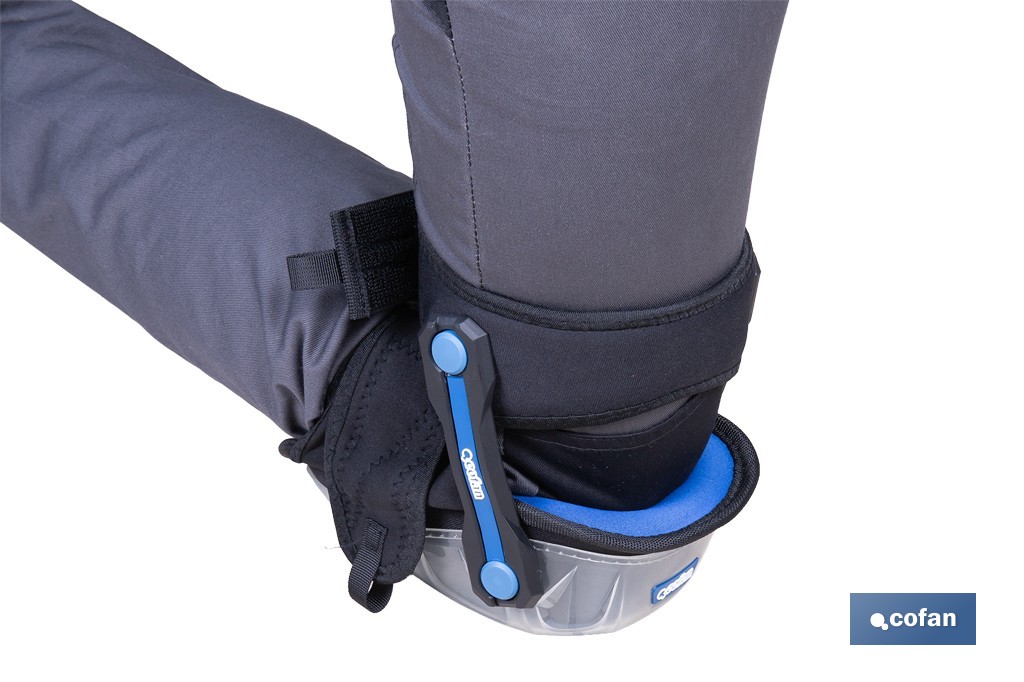Rodilleras de gel estabilizadoras para trabajo | Protección y confort para construcción, agricultura y bricolaje | Pack de 2 rodilleras negras y azules - Cofan