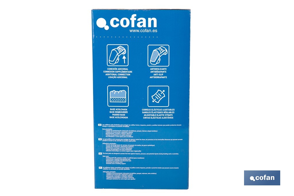 Rodilleras de gel estabilizadoras para trabajo | Protección y confort para construcción, agricultura y bricolaje | Pack de 2 rodilleras negras y azules - Cofan