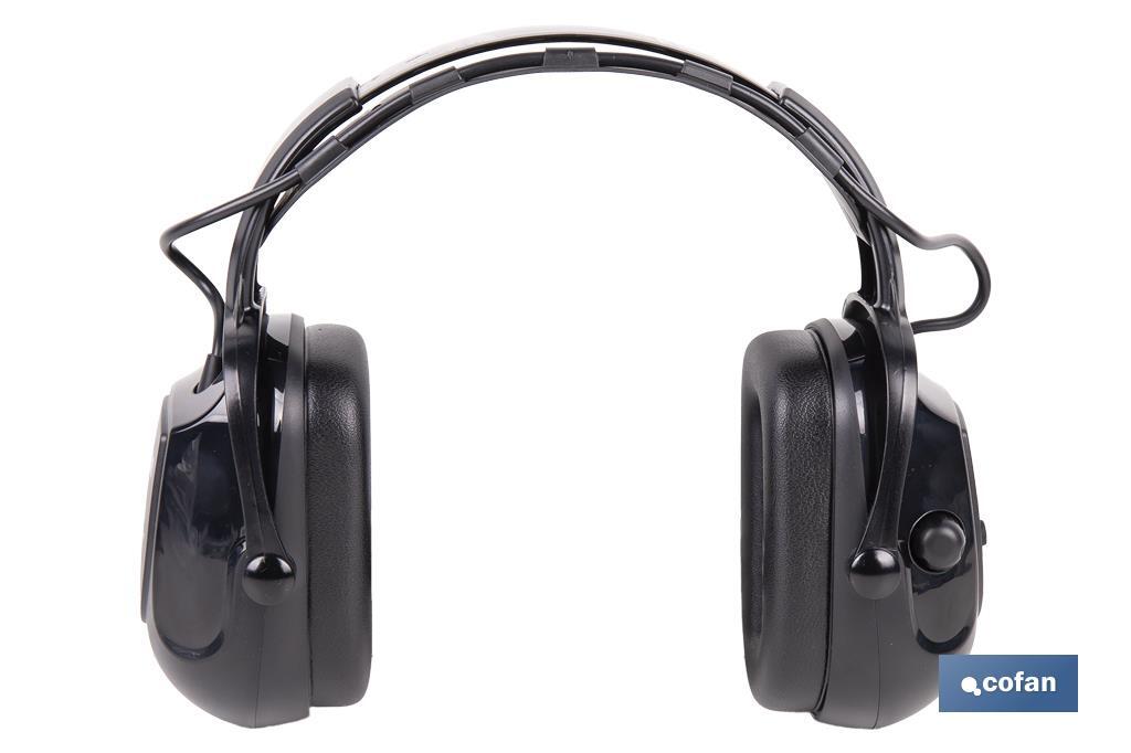 Cascos antirruido con Bluetooth | Reducción de sonido (SNR) 29 dB | Protección auditiva con micrófono y control de volumen - Cofan