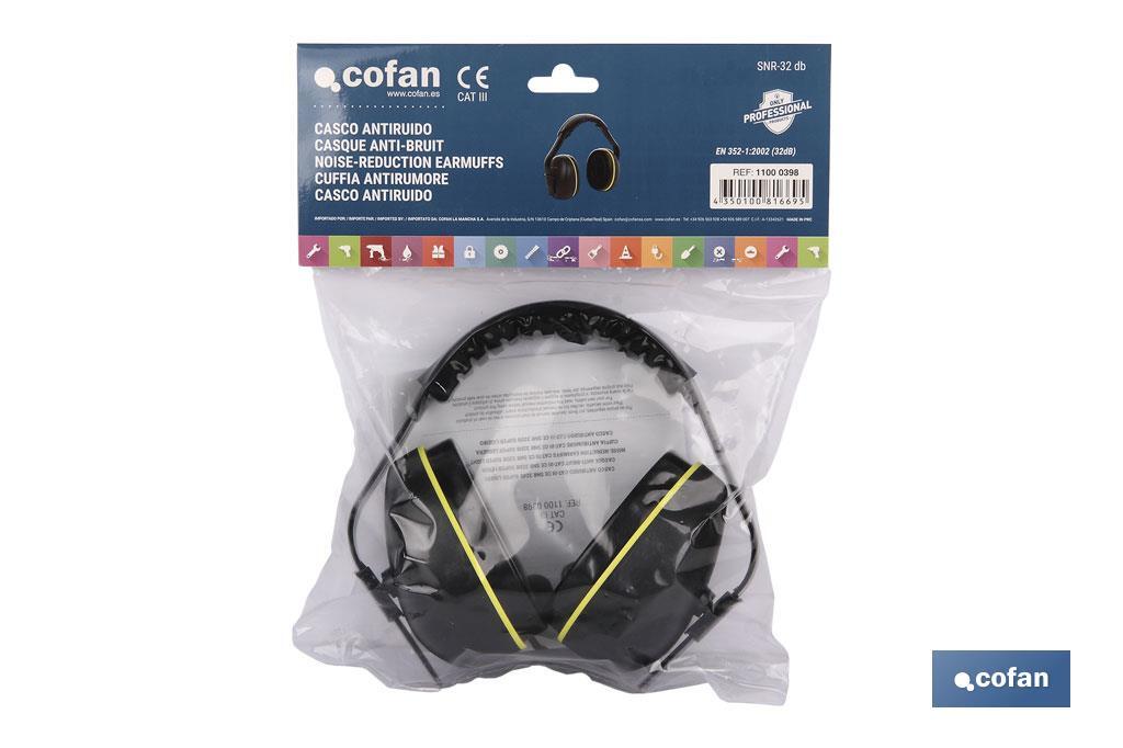 Earmuffs | Comfortable and lightweight earmuffs | Maximum protection for ear canal - Cofan