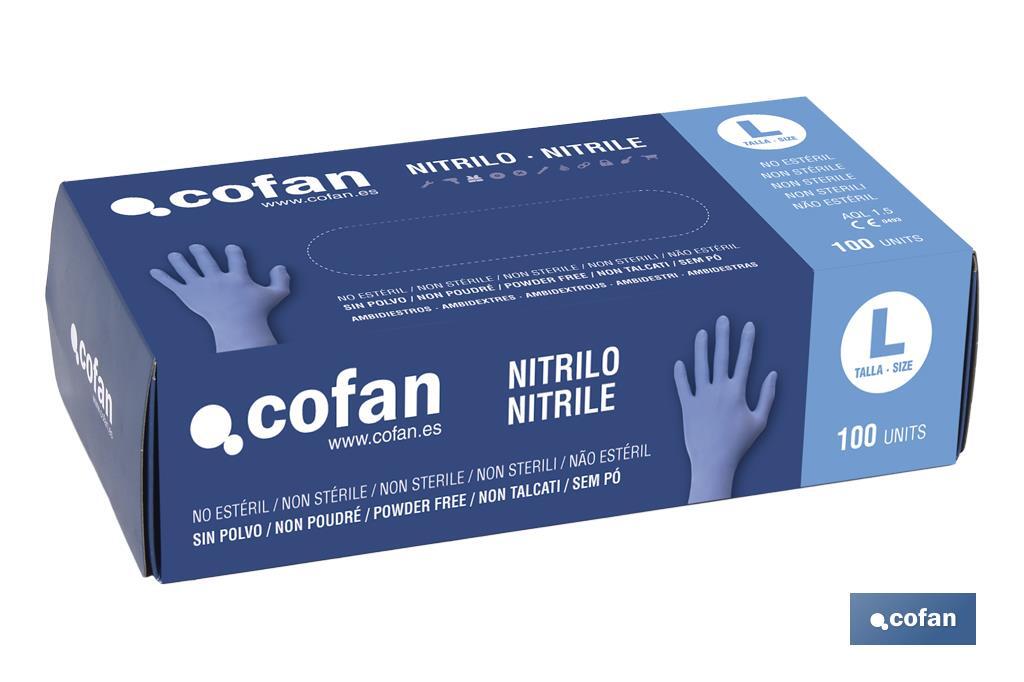 Scatola dispenser di guanti | Realizzati in nitrile | Guanti usa e getta - Cofan