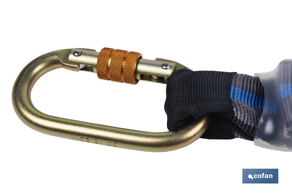 Cuerda trenzada bifurcada con absorbedor de energía | Conectores de acero incluidos | Conforme a EN 355:2002 - Cofan