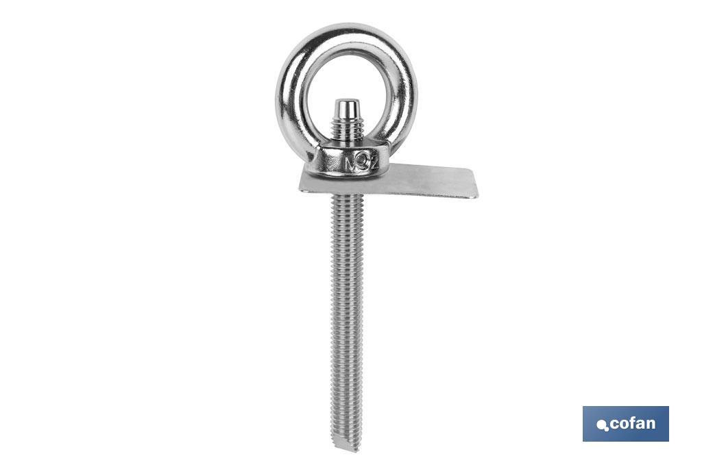 Punto de anclaje de acero inoxidable 304 | Resistencia: 23 kN | Conforme a EN 795:2012 | Ideal para trabajos verticales - Cofan