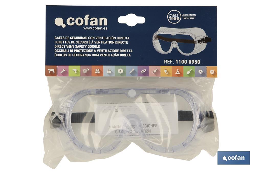 LUNETTES DE SÉCURITÉ À VENTILATION DIRECTE - Cofan