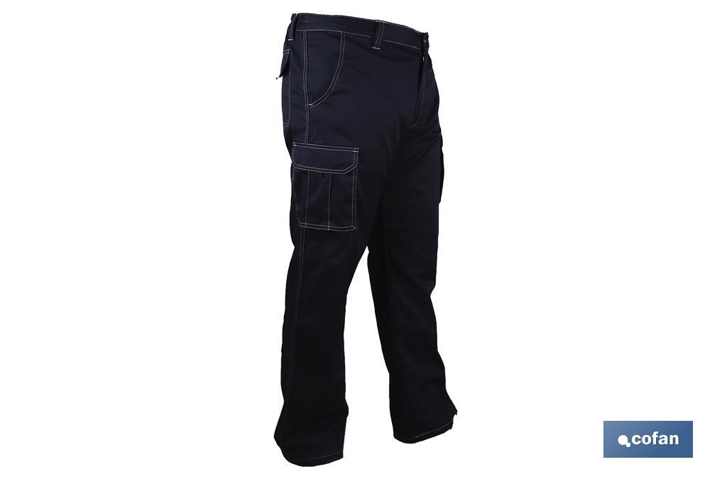 Pantalon de travail élastique type denim | Taille de la 38 à la 64 | Couleur bleu marine - Cofan