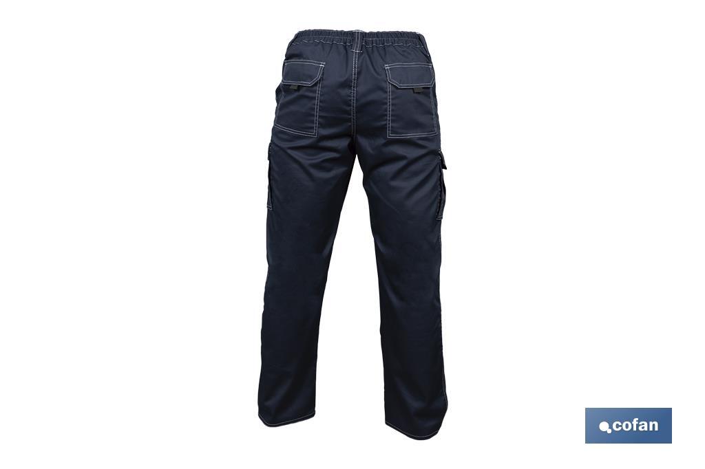 Pantalon de travail élastique type denim | Taille de la 38 à la 64 | Couleur bleu marine - Cofan