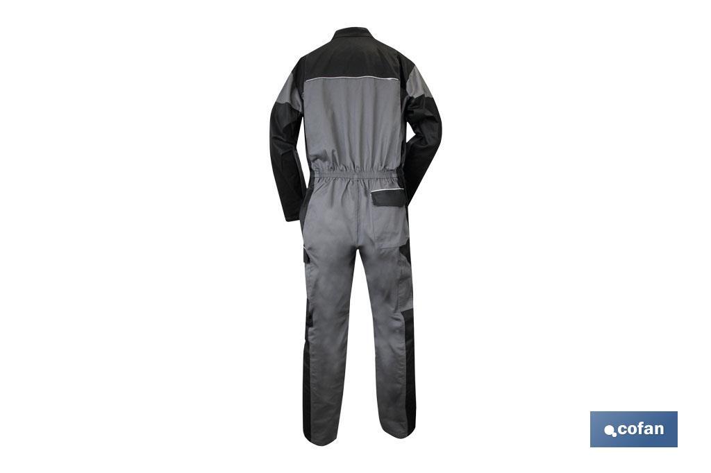 Coverall | Biro Model | 60% Cotton & 40% Polyester | Grey/Black - Cofan