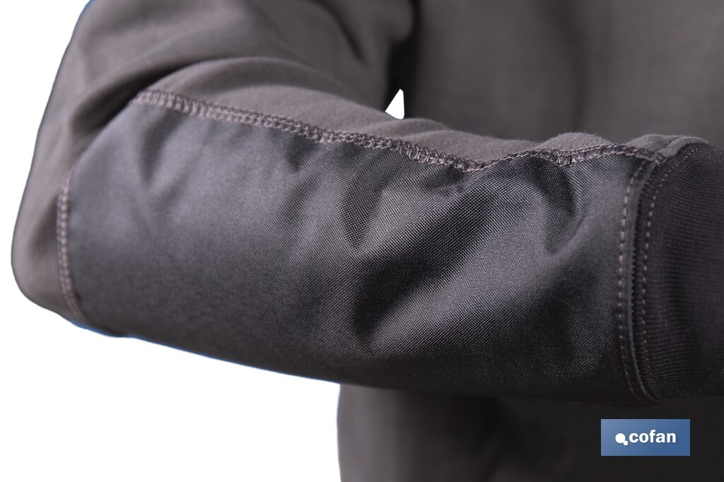 Sudadera de cuello con media cremallera | Color: gris y negro | Algodón y poliéster | Tejido ultra suave | Disponible desde la talla S hasta la XXXL - Cofan