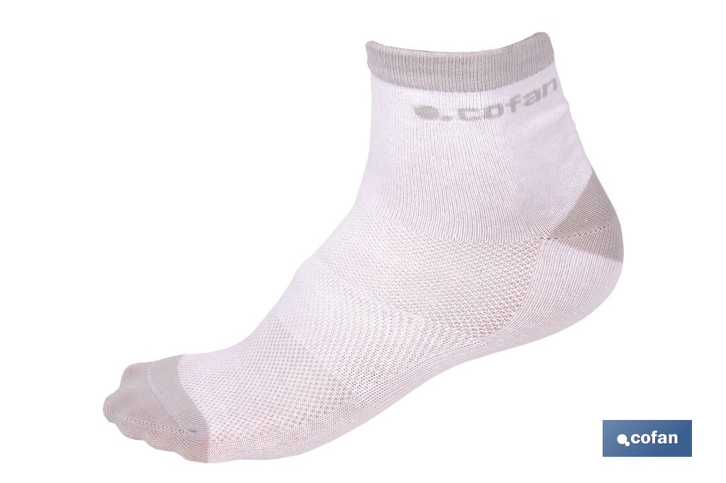 Set de 3 pares de calcetines unisex de algodón | Caña media | Negro, blanco y gris | Disponible en dos rangos de tallas - Cofan