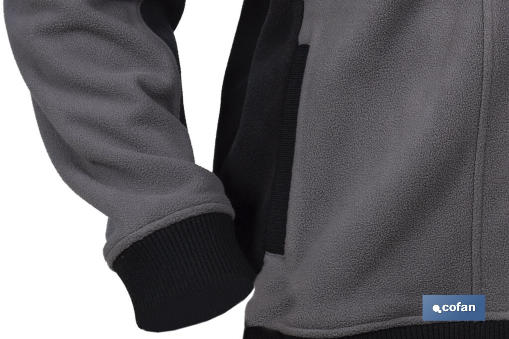 Work Fleece Jacket | Walker Model | Composition: 100% polyester | Grey/Black - Cofan