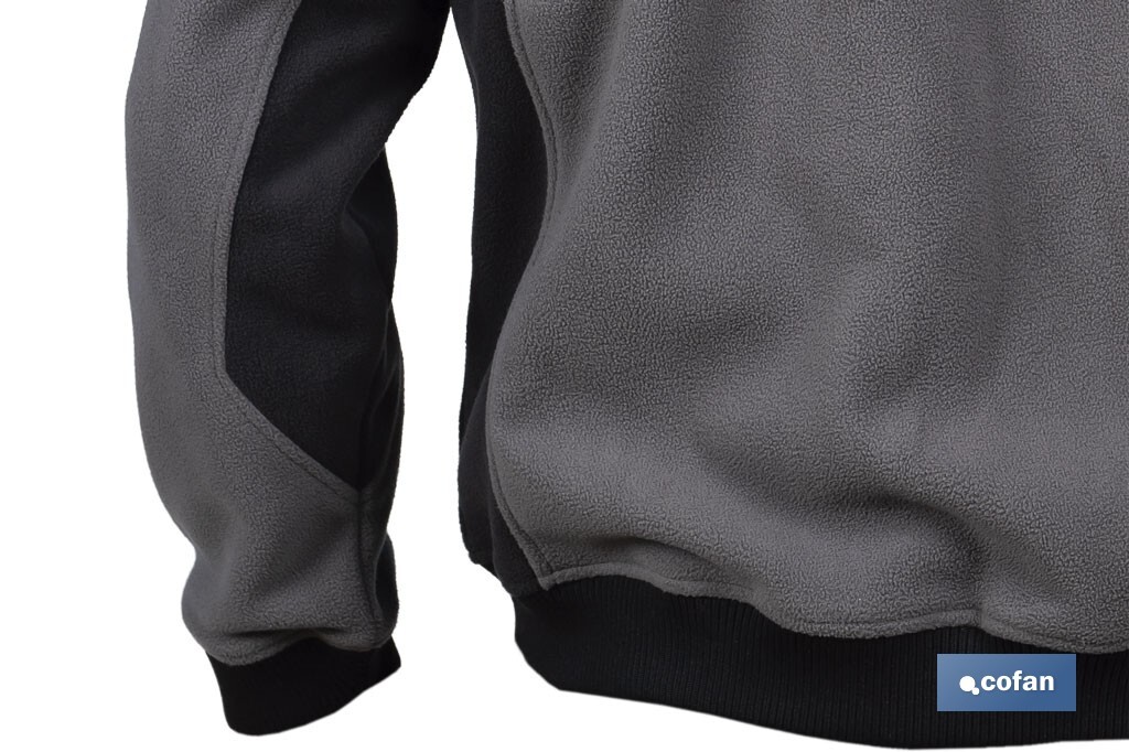 Work Fleece Jacket | Walker Model | Composition: 100% polyester | Grey/Black - Cofan